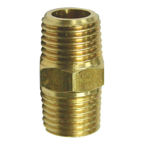 SCORPION - BRASS 1/4 INCH M X 1/4 INCH M HEX NIPPLE 